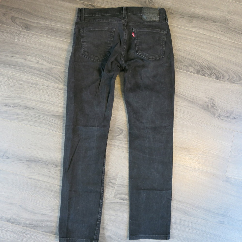 Levis Premium 511 Jeans Mens 32x32 Black Denim Slim Straight Stretch Waterless - Picture 13 of 13
